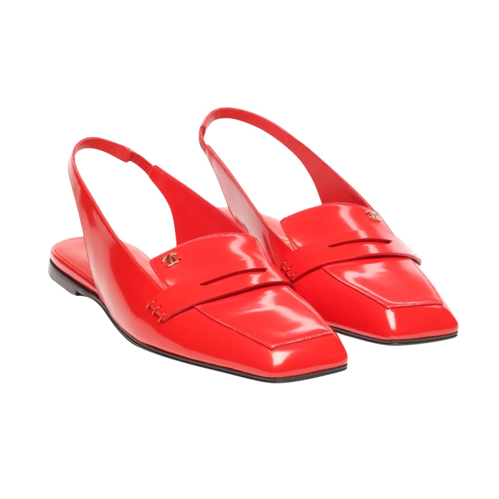 Chanel Slingbacks Shiny Calf Red G47491