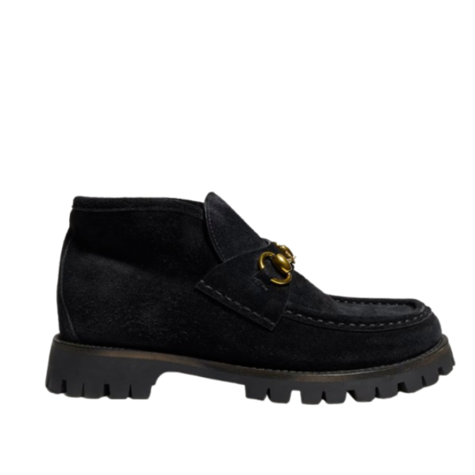 Gucci Women's Ankle Boot With Horsebit Black Suede 764206